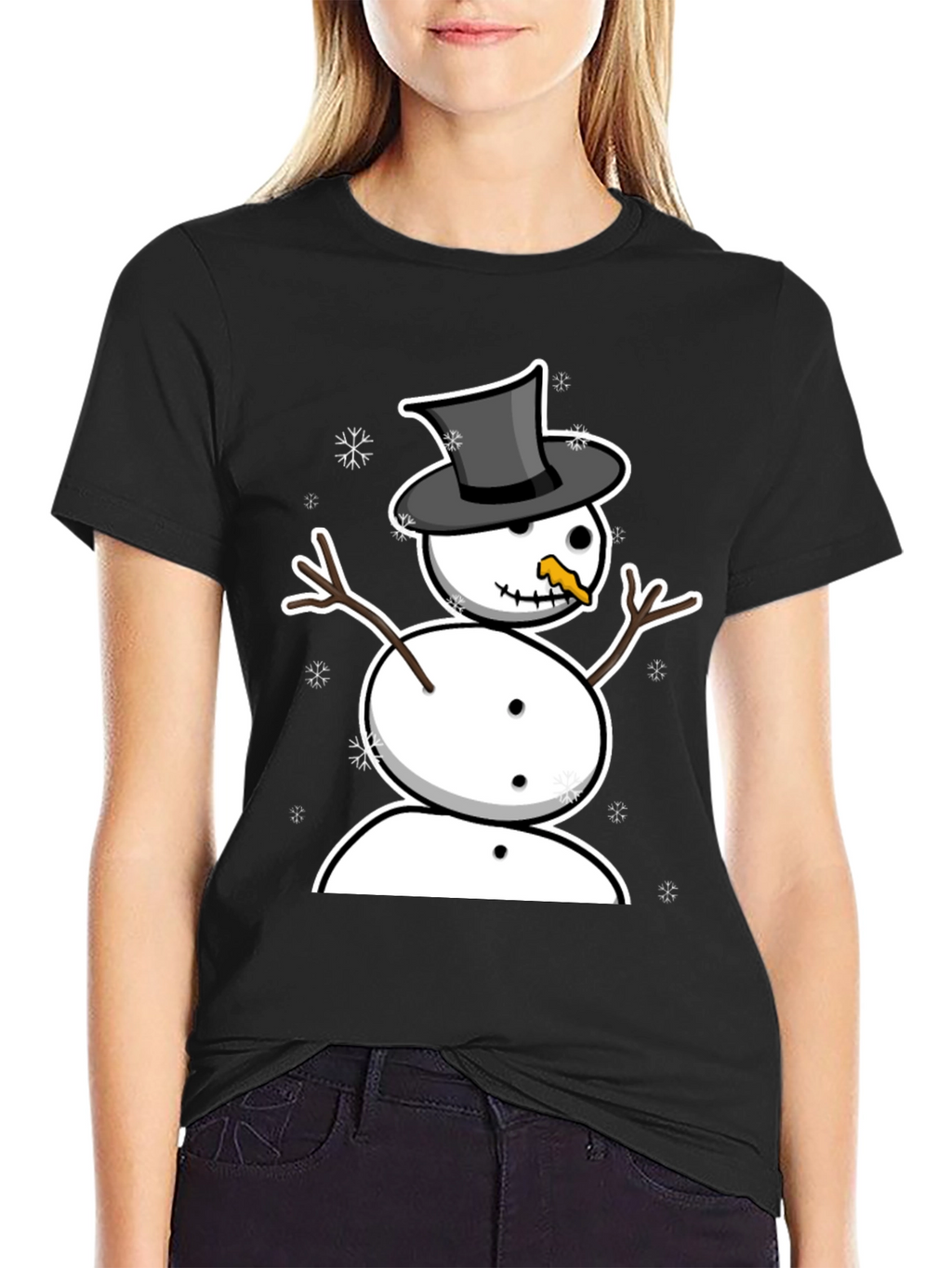 Snowman Graphic Tee - Winter Holiday Style