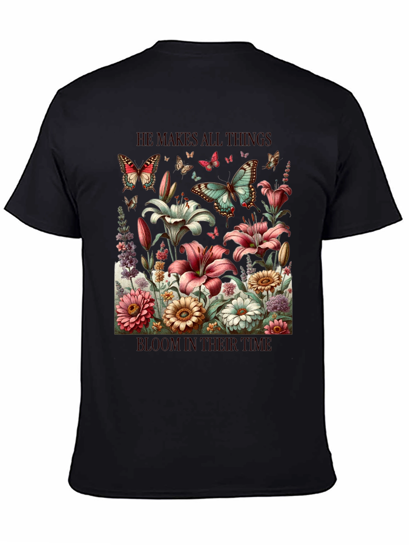 Floral & Butterfly T-Shirt: He Makes All Things Bloom