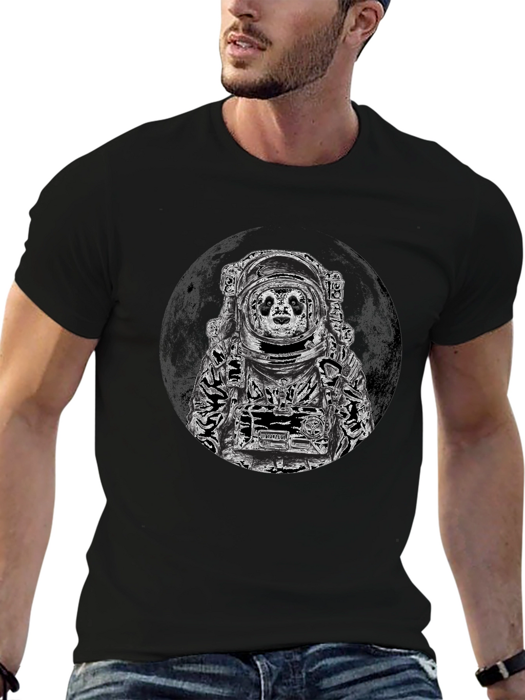 Panda Astronaut Graphic T-Shirt