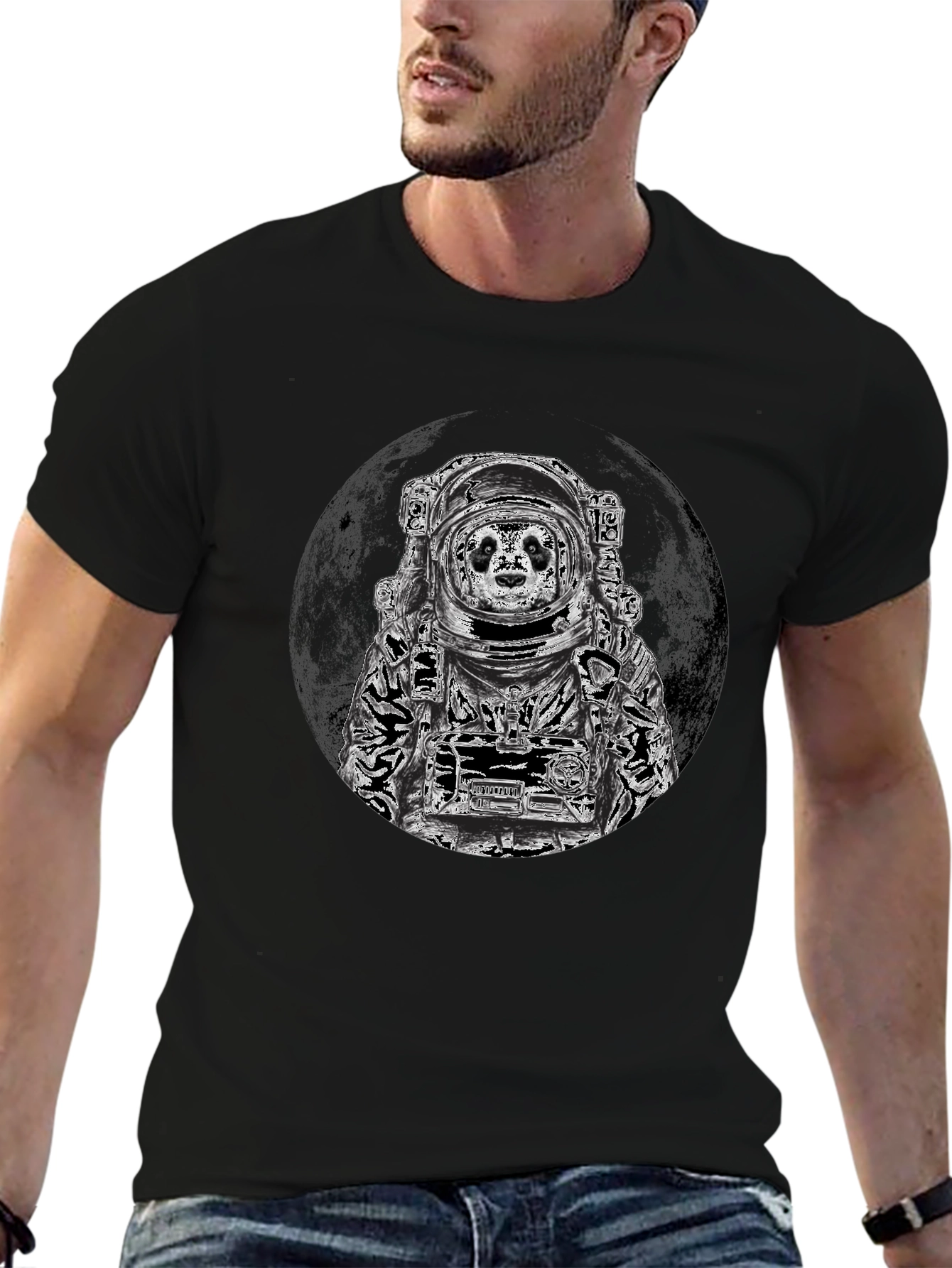 Panda Astronaut Graphic T-Shirt