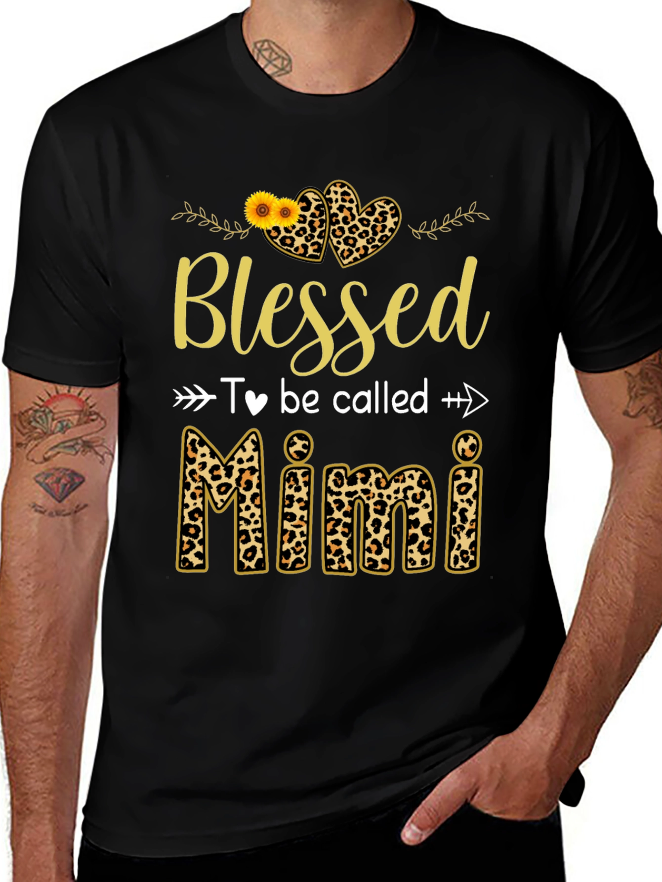 Blessed to Be Called Mimi Leopard Print T-Shirt