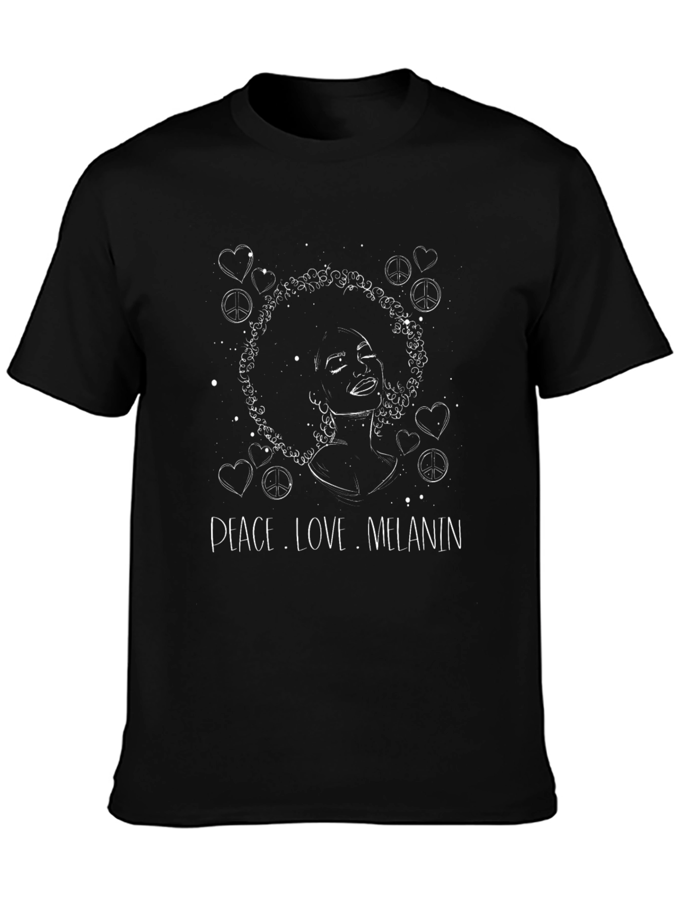 Peace Love Melanin T-Shirt Black