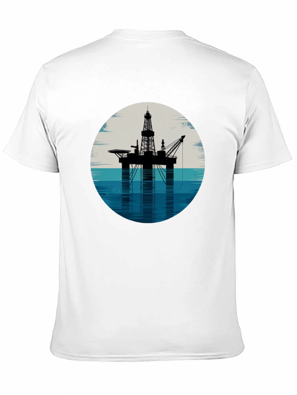 Offshore Rig Graphic Tee - Black Cotton T-Shirt