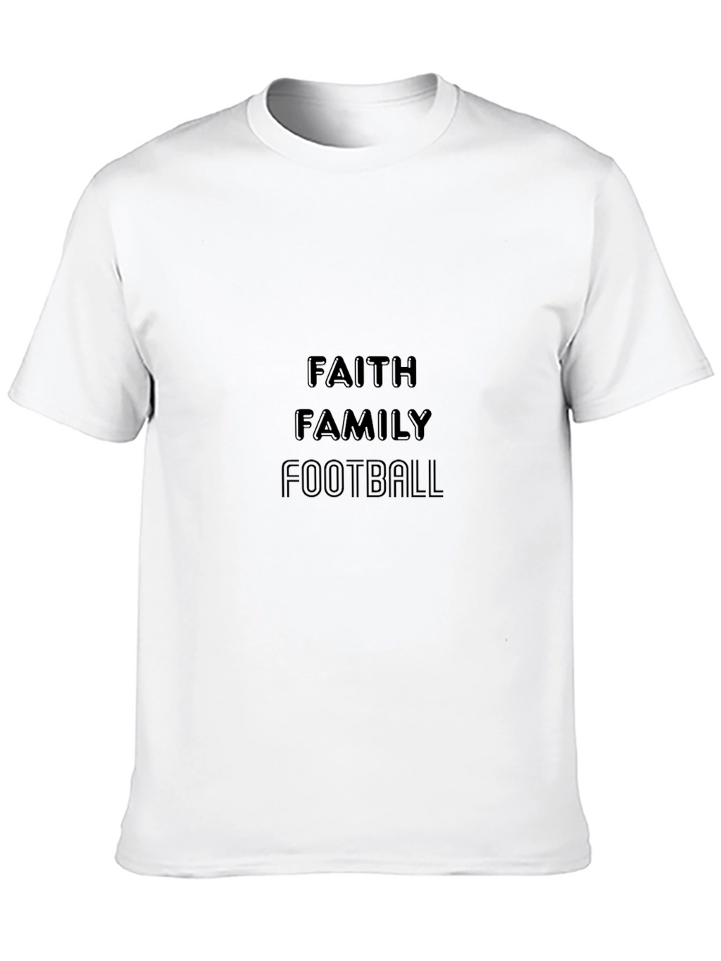 Faith Family Football Black T-Shirt