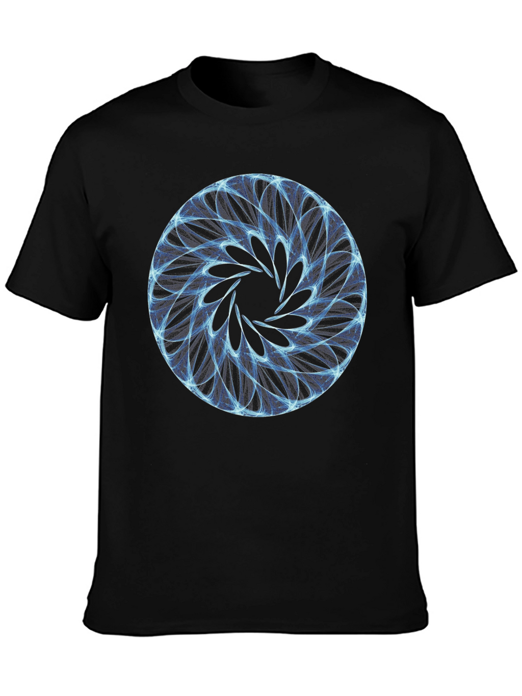 Abstract Circle Graphic Print Black T-Shirt