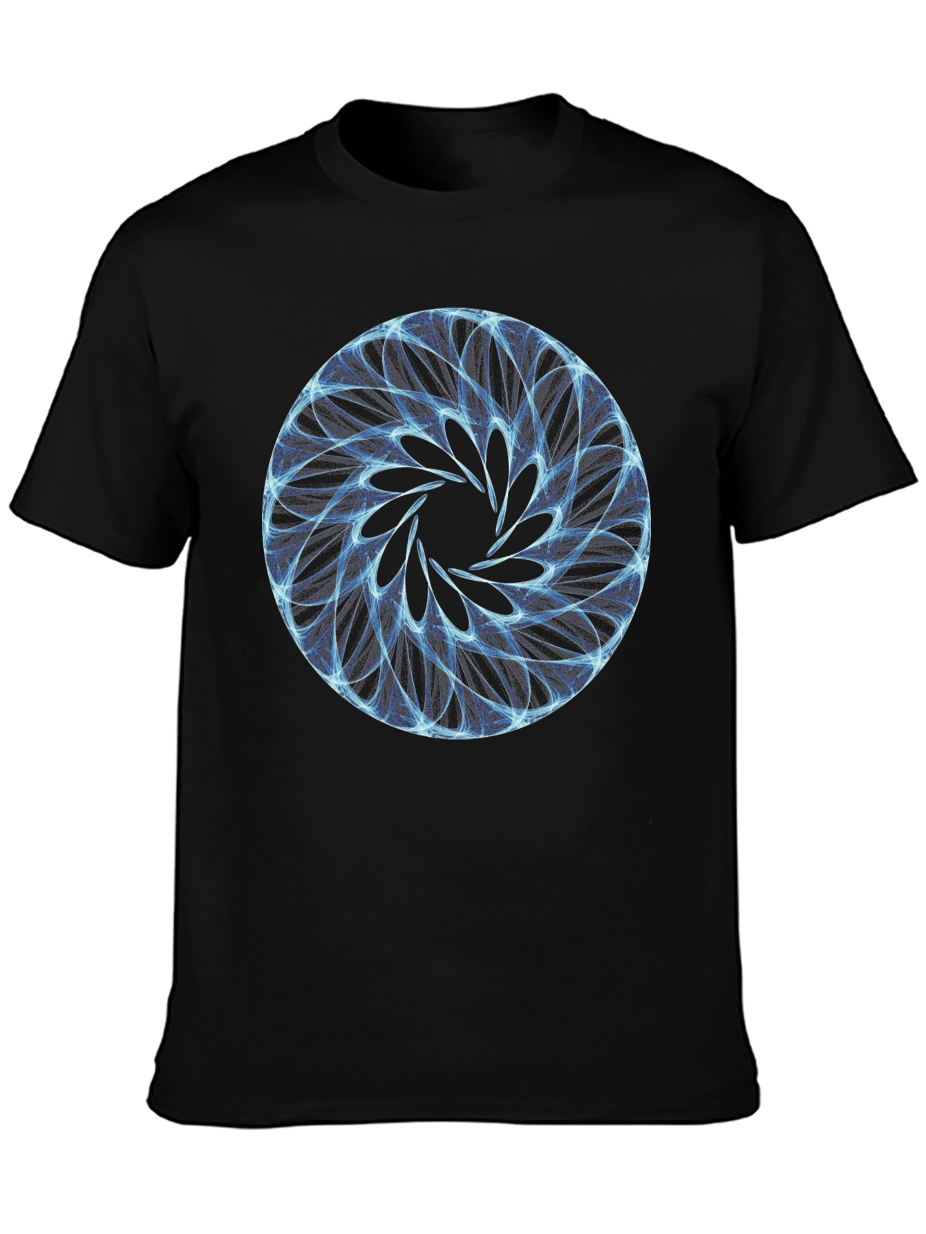 Abstract Circle Graphic Print Black T-Shirt