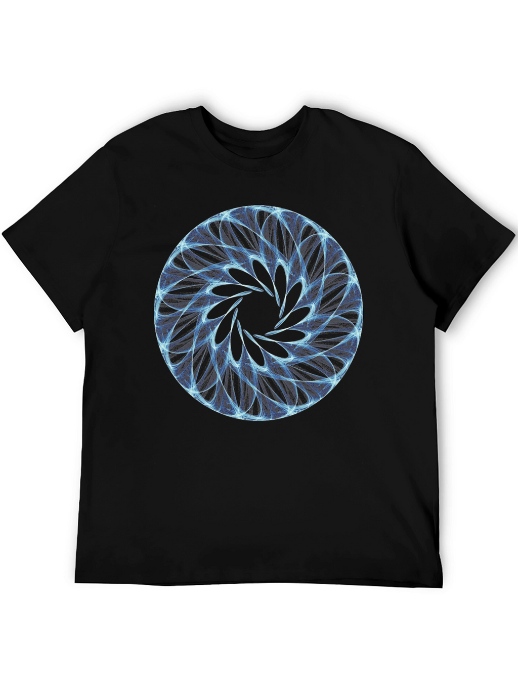 Abstract Circle Graphic Print Black T-Shirt