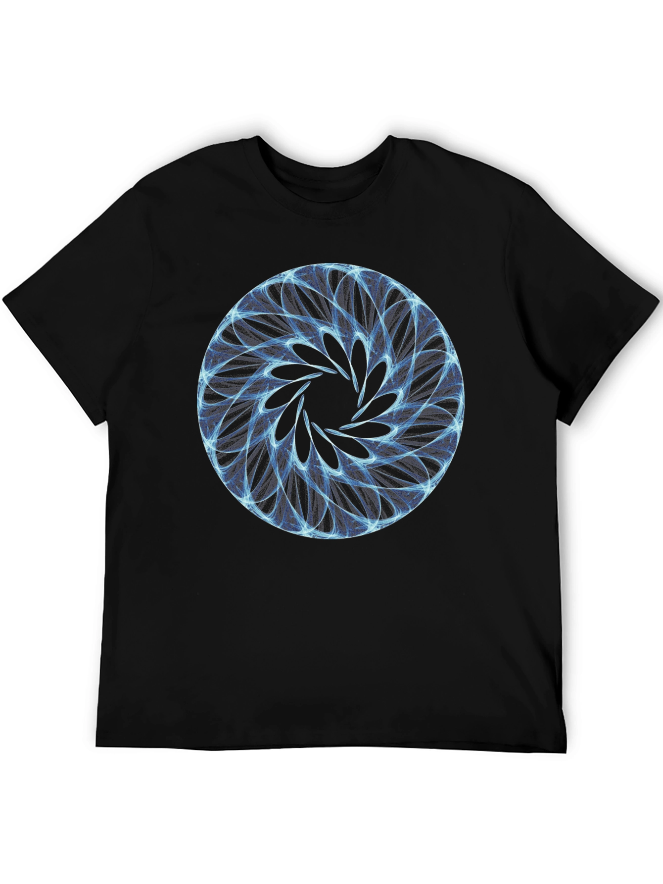Abstract Circle Graphic Print Black T-Shirt