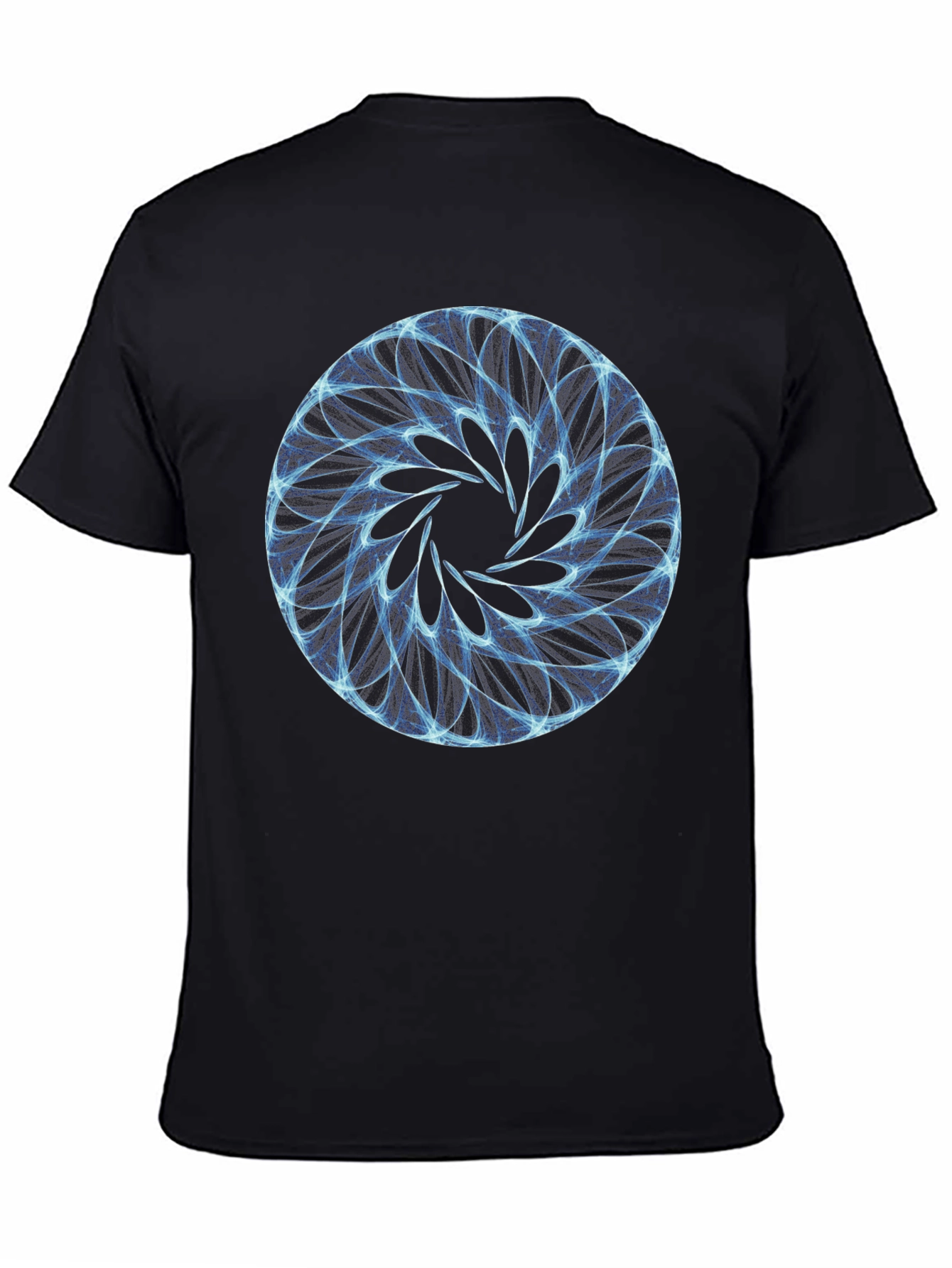 Abstract Circle Graphic Print Black T-Shirt