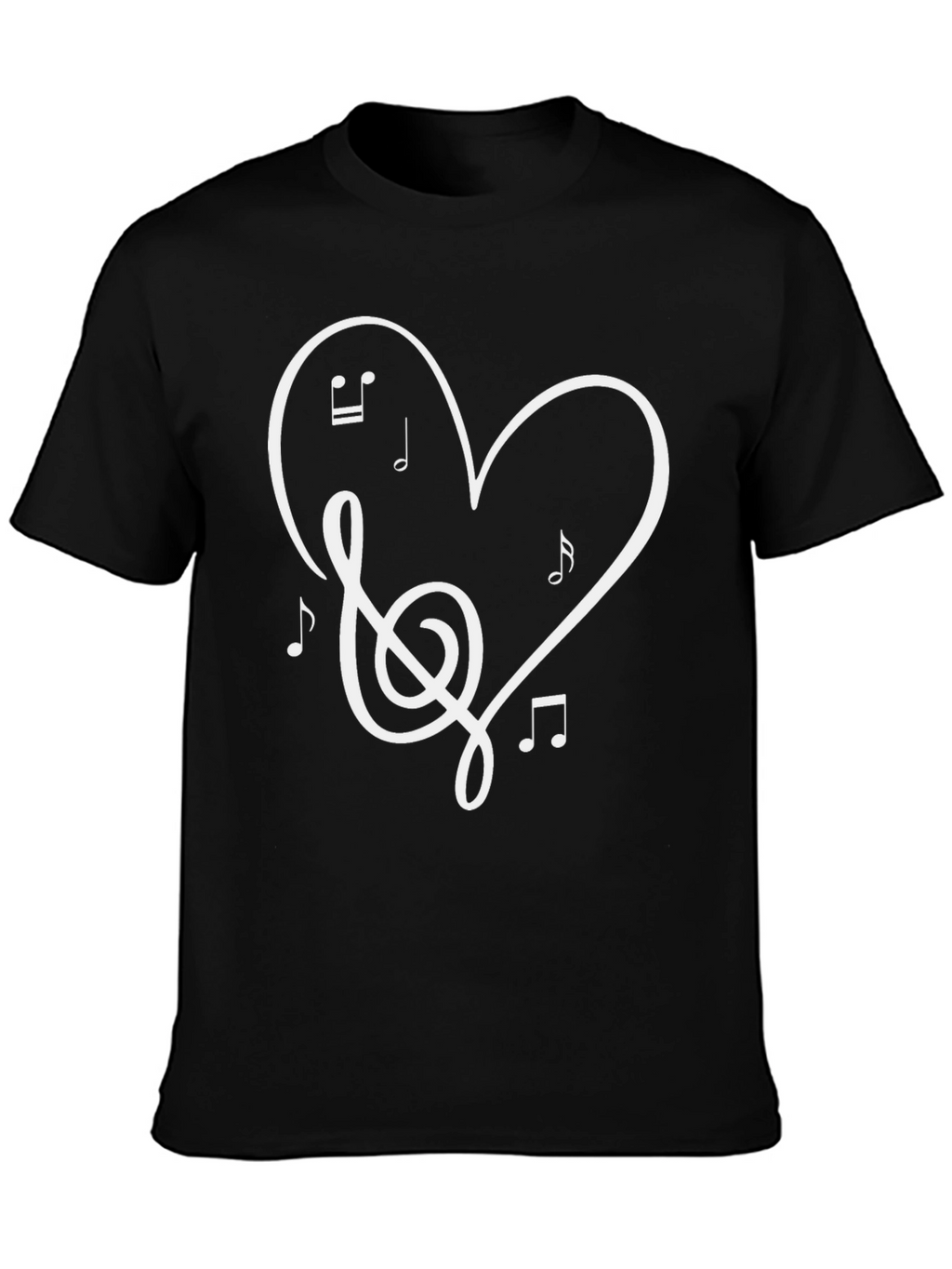 Music Heart Graphic Black T-Shirt