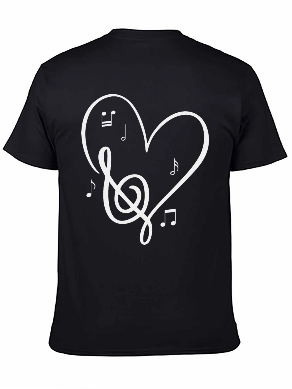 Music Heart Graphic Black T-Shirt