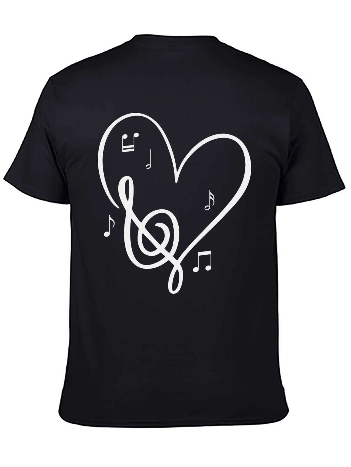 Music Heart Graphic Black T-Shirt