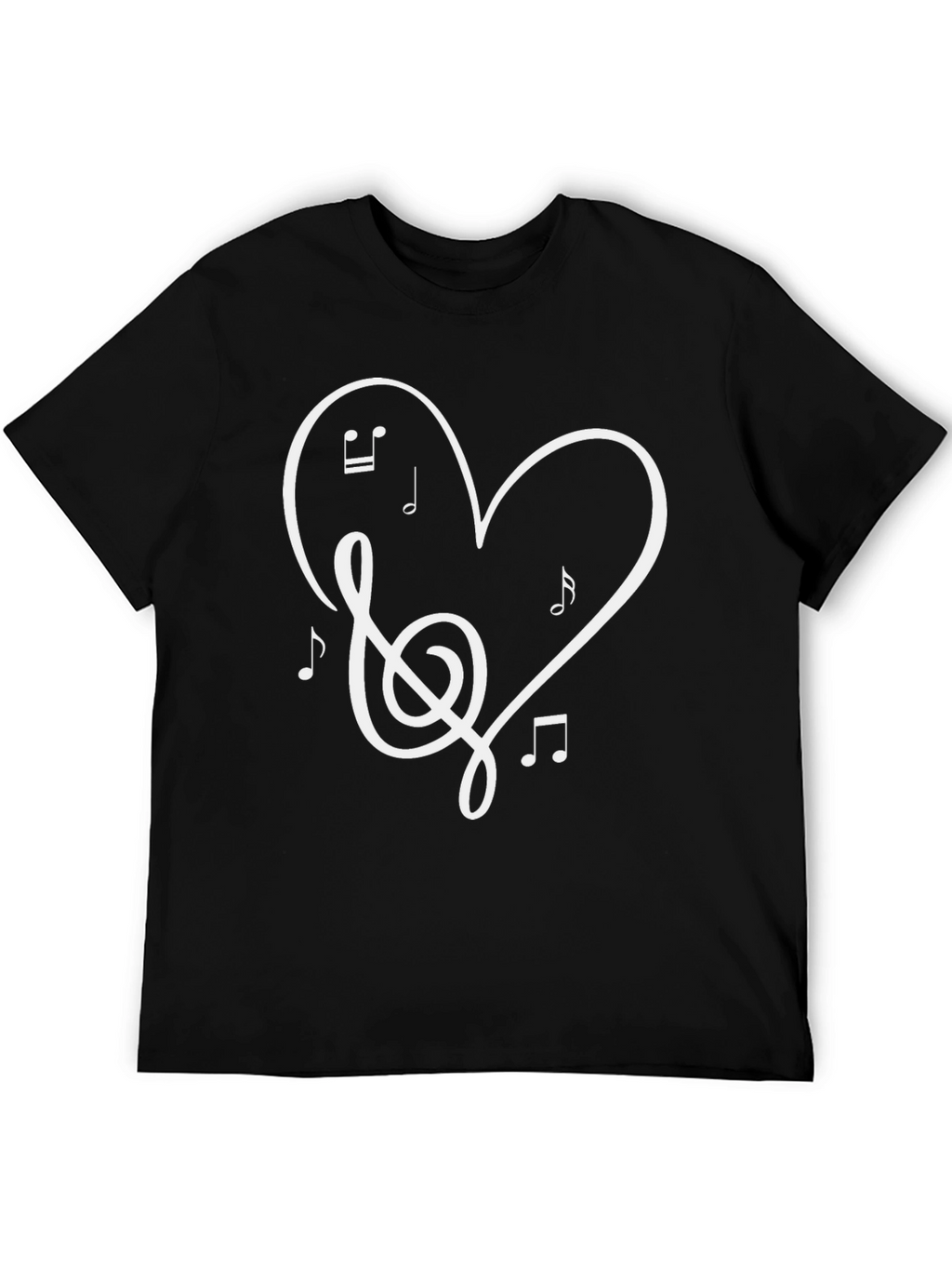 Music Heart Graphic Black T-Shirt