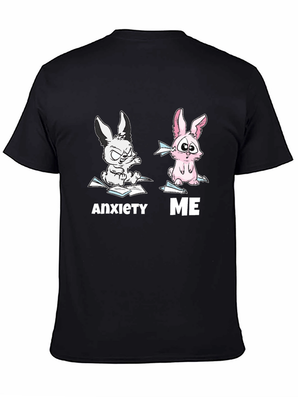 Anxiety vs Me Funny Graphic Tee