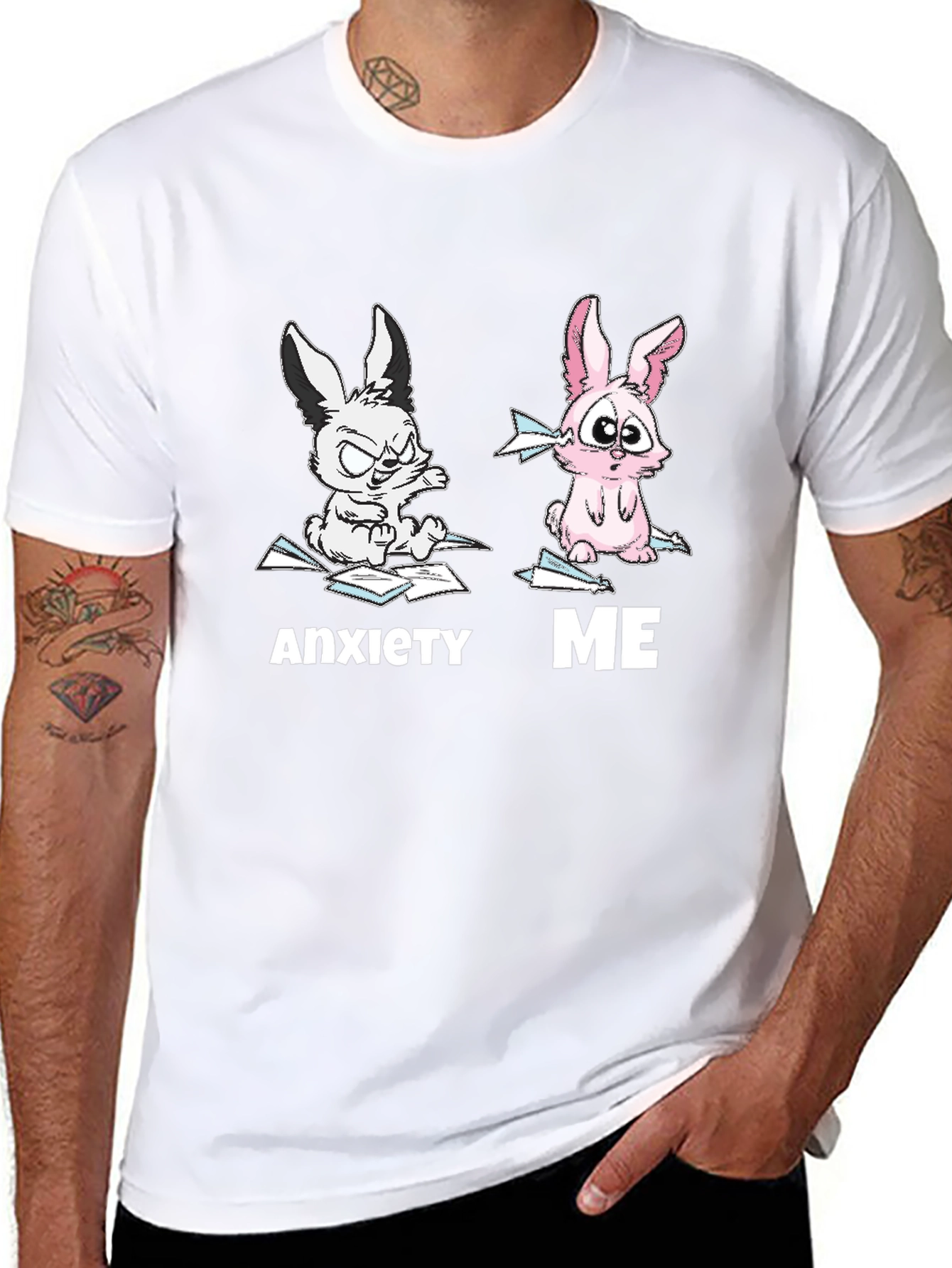 Anxiety vs Me Funny Graphic Tee