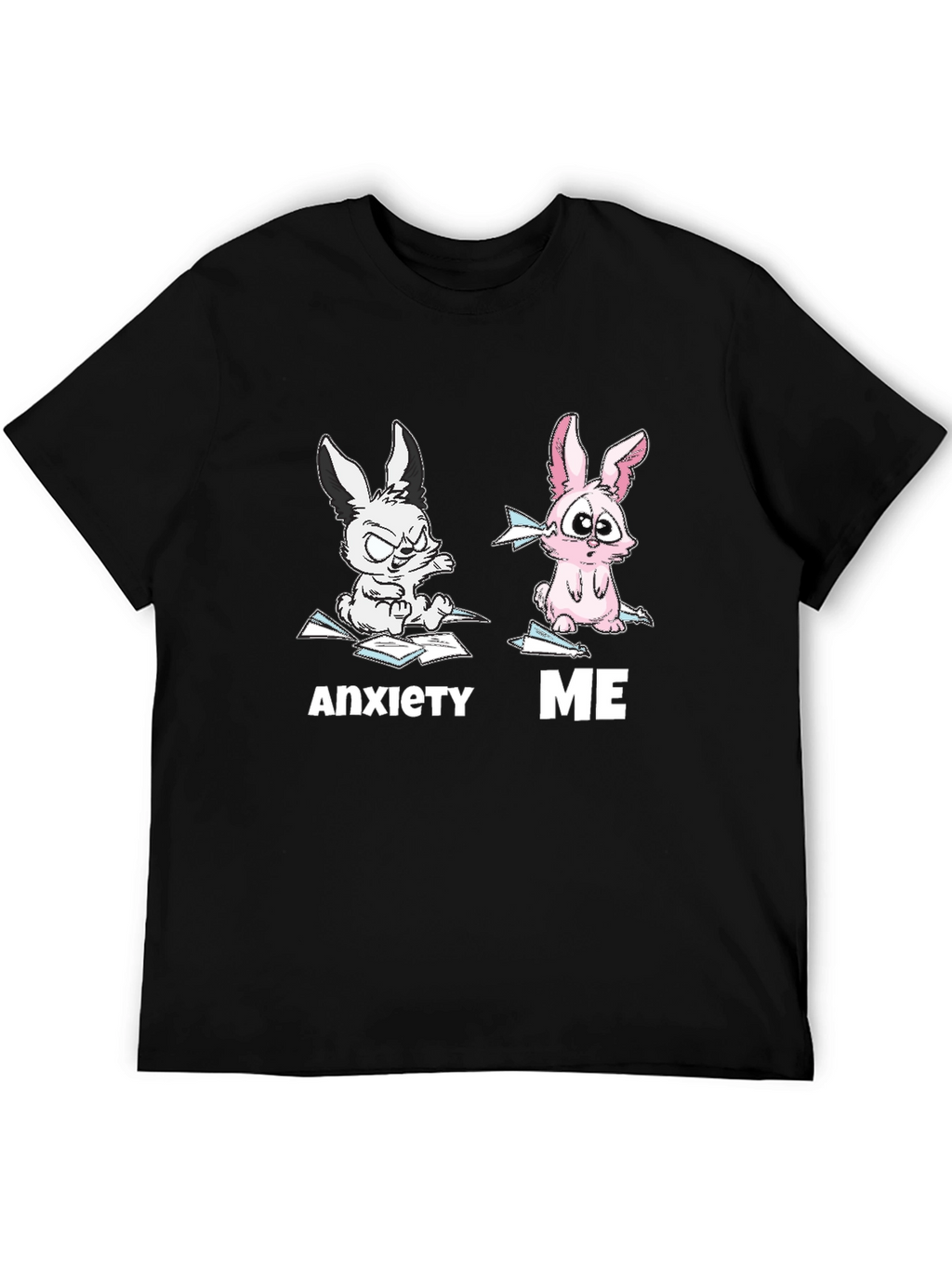Anxiety vs Me Funny Graphic Tee