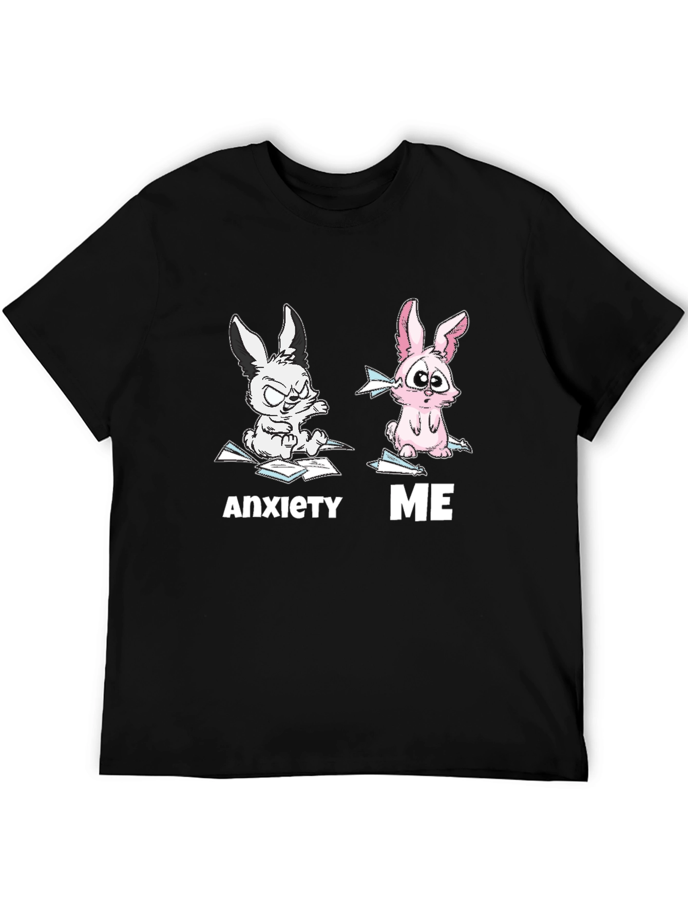 Anxiety vs Me Funny Graphic Tee
