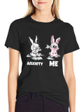 Anxiety vs Me Funny Graphic Tee