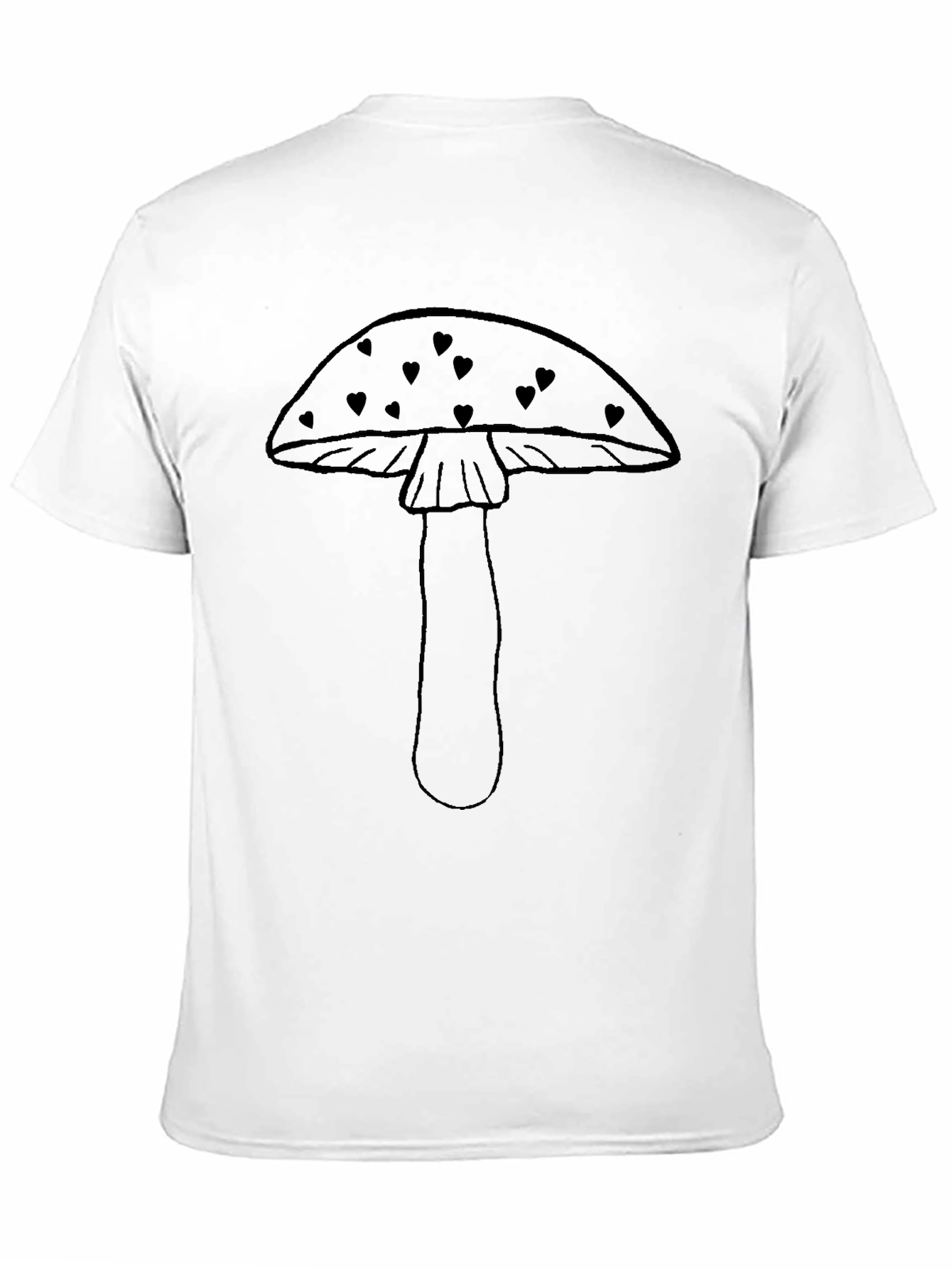 Mushroom Heart Graphic Tee - Black