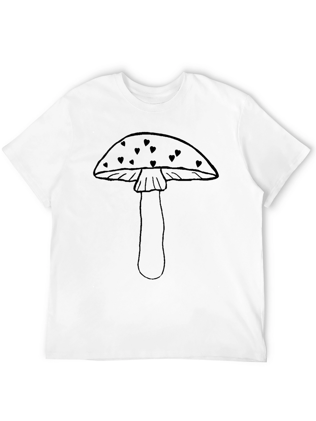 Mushroom Heart Graphic Tee - Black