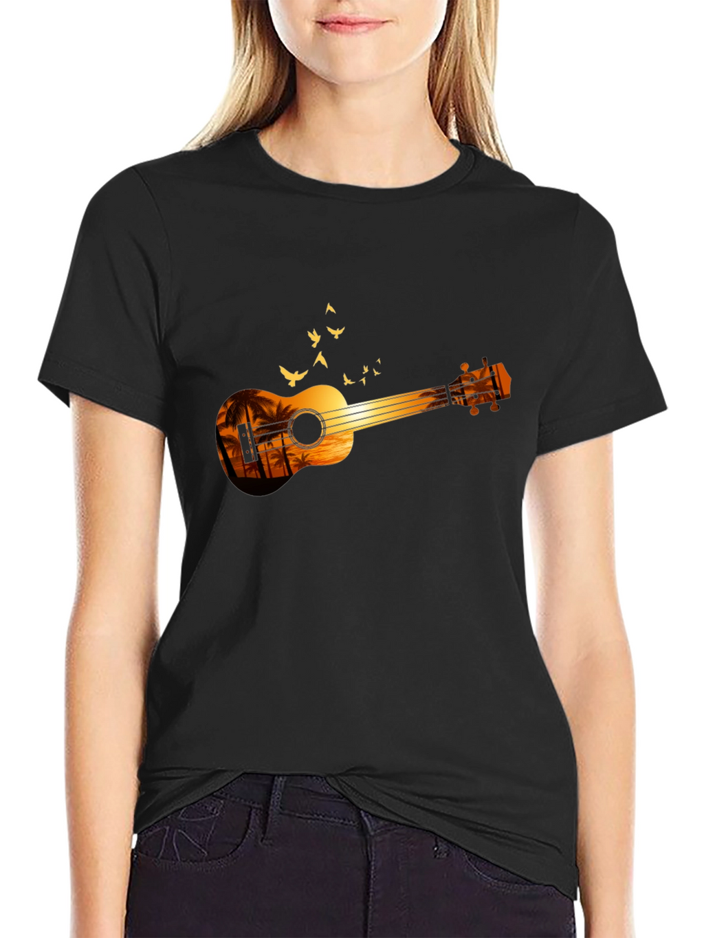 Sunset Ukulele Graphic T-Shirt