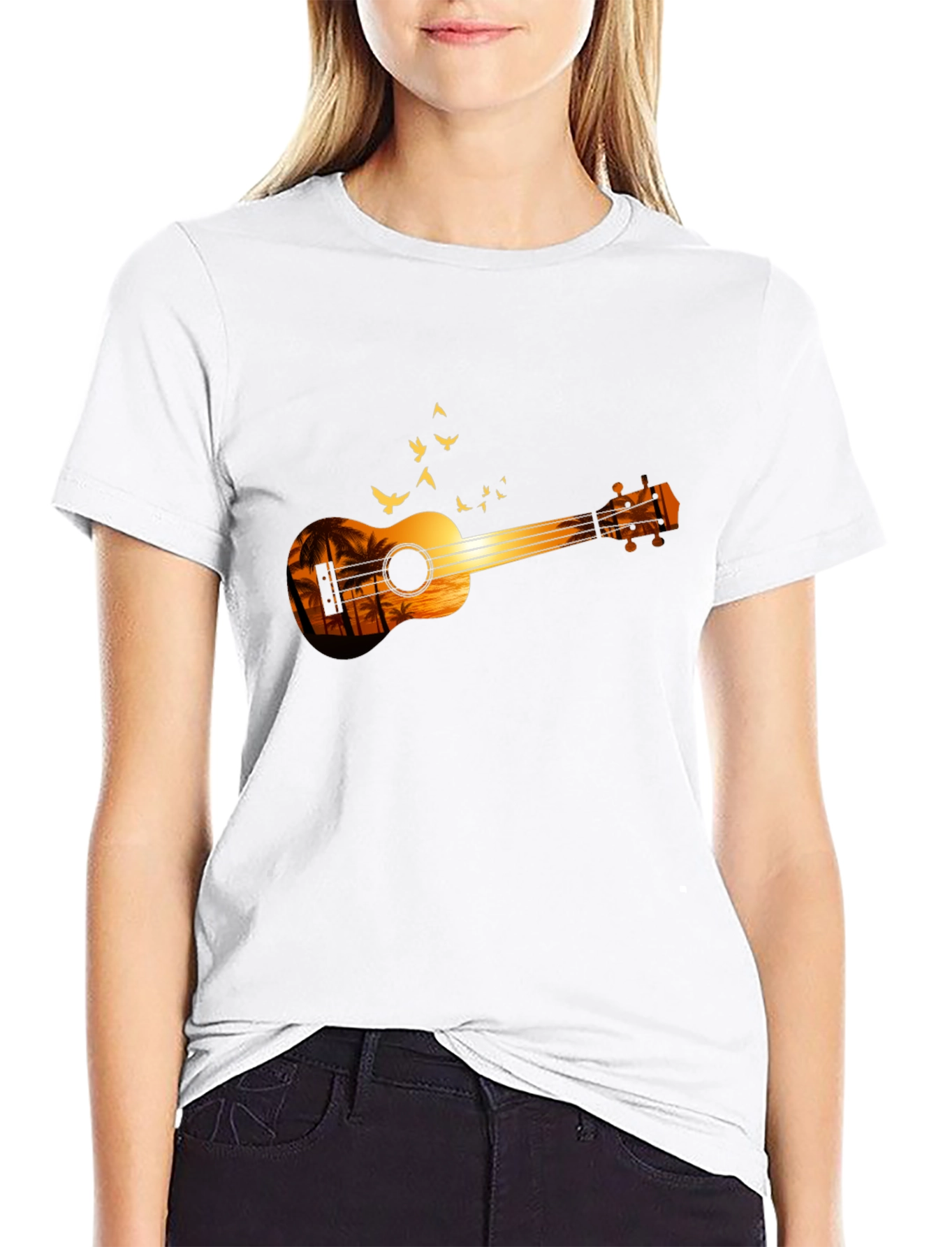 Sunset Ukulele Graphic T-Shirt