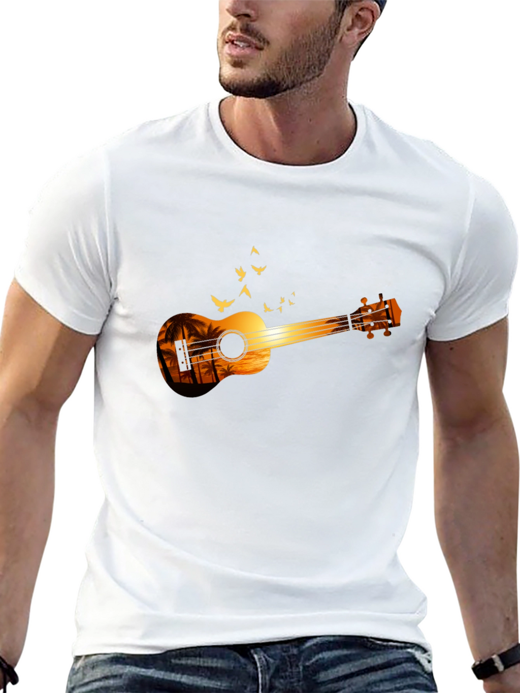 Sunset Ukulele Graphic T-Shirt