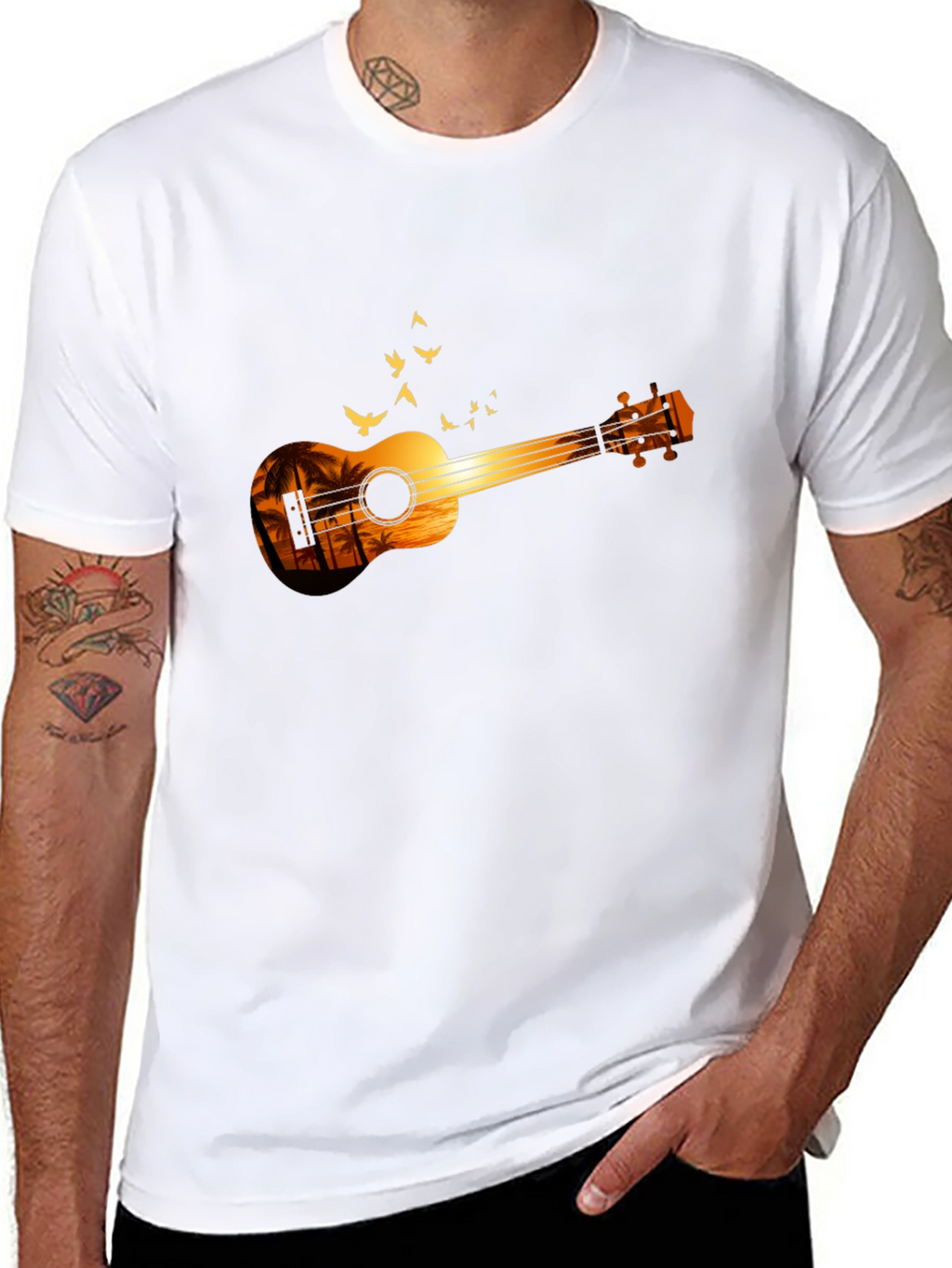 Sunset Ukulele Graphic T-Shirt