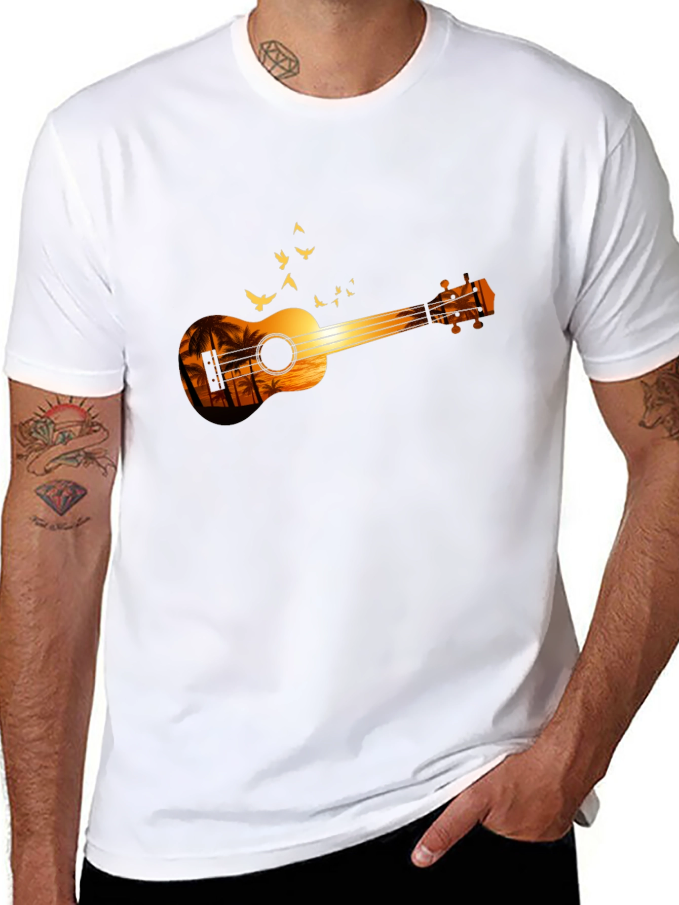 Sunset Ukulele Graphic T-Shirt