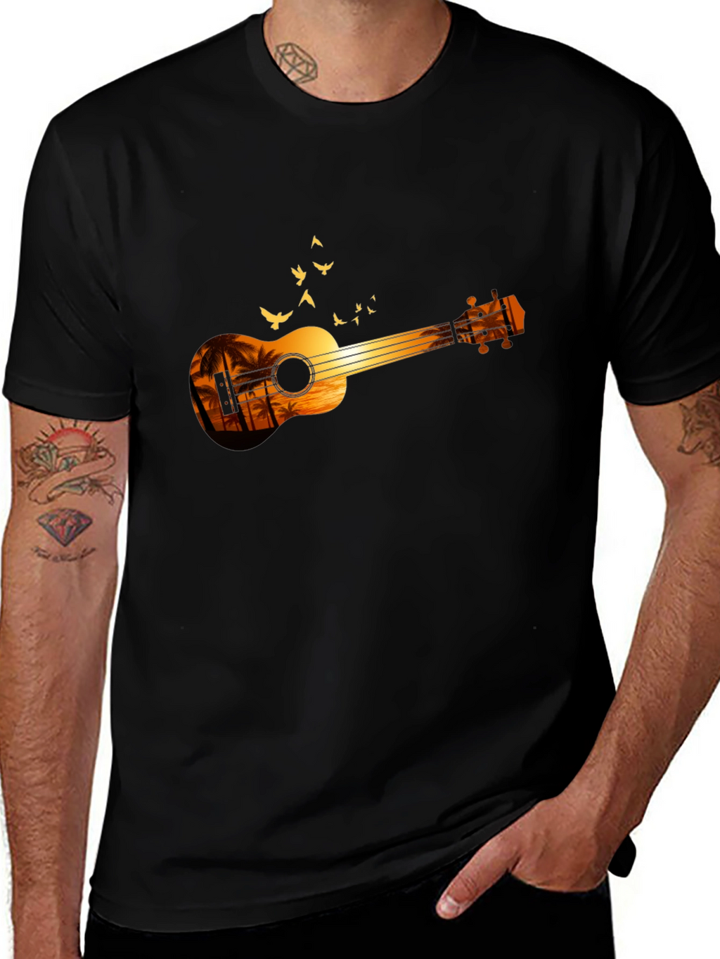 Sunset Ukulele Graphic T-Shirt