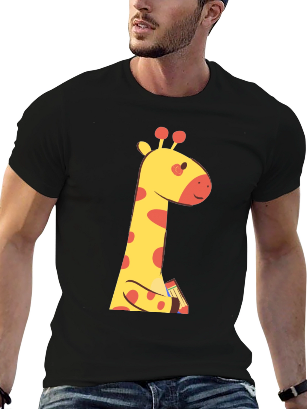 Cute Giraffe Cartoon Graphic T-Shirt
