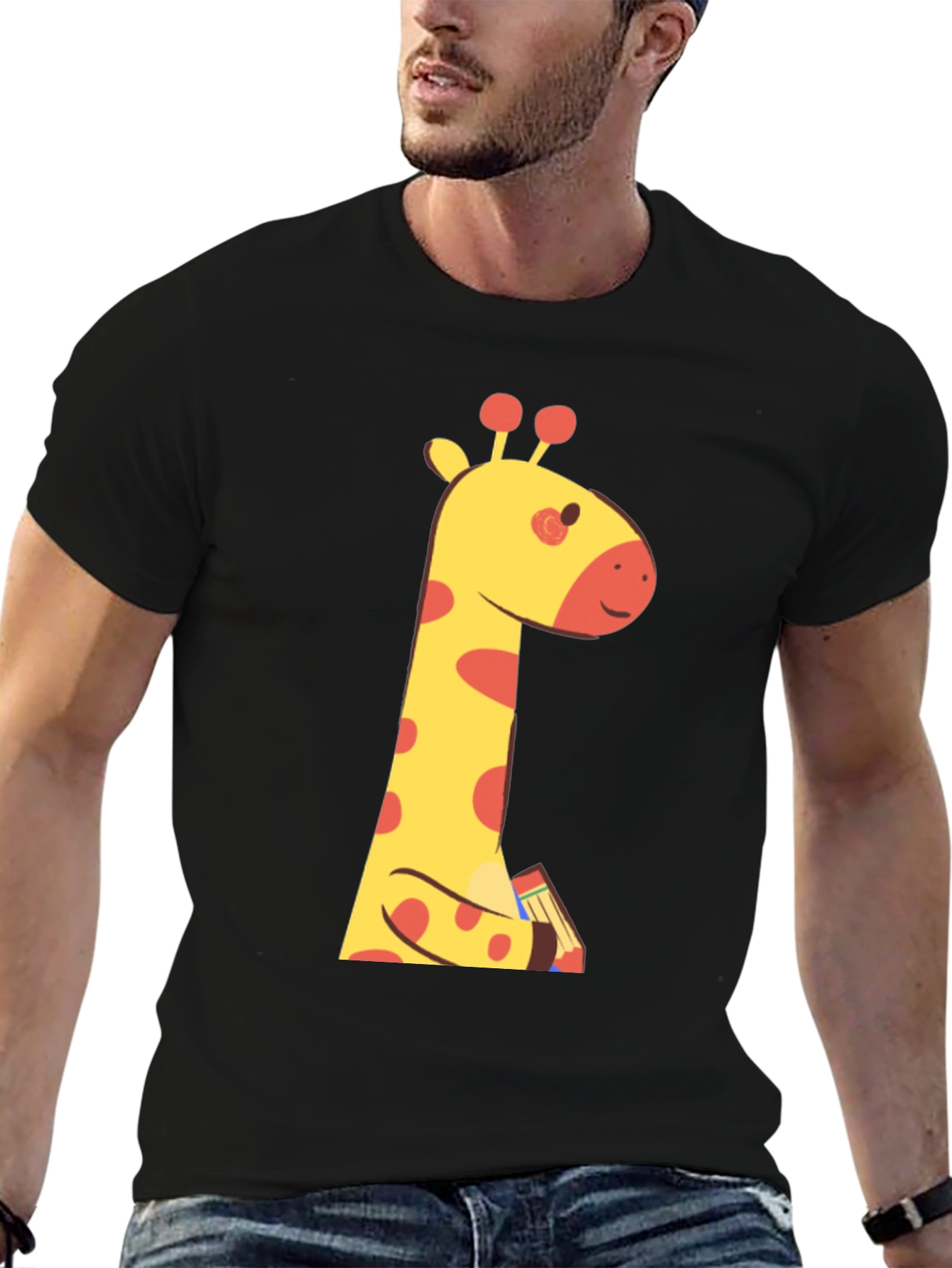Cute Giraffe Cartoon Graphic T-Shirt