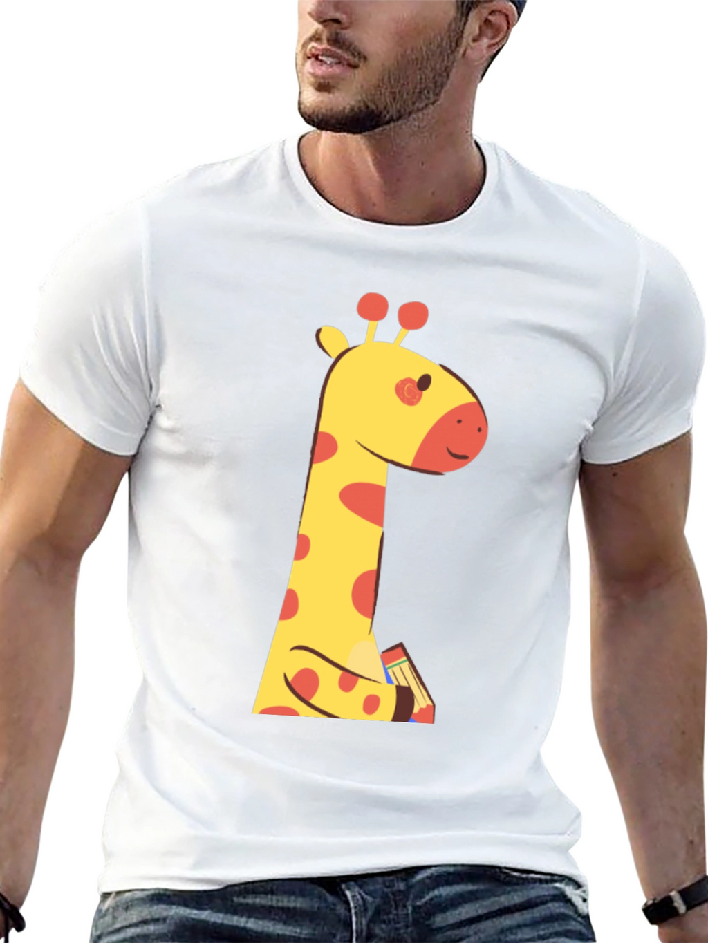 Cute Giraffe Cartoon Graphic T-Shirt