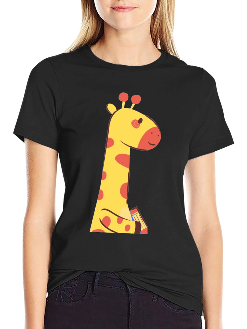 Cute Giraffe Cartoon Graphic T-Shirt