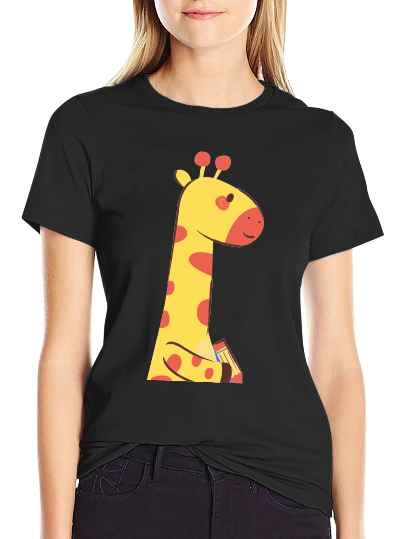 Cute Giraffe Cartoon Graphic T-Shirt