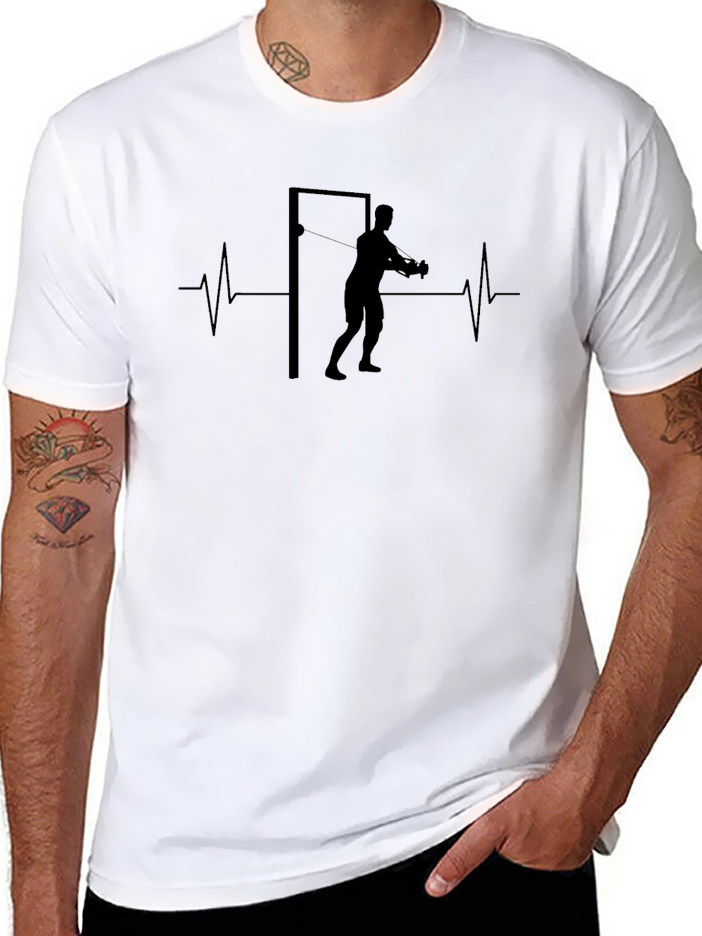 Workout Heartbeat T-Shirt - Black