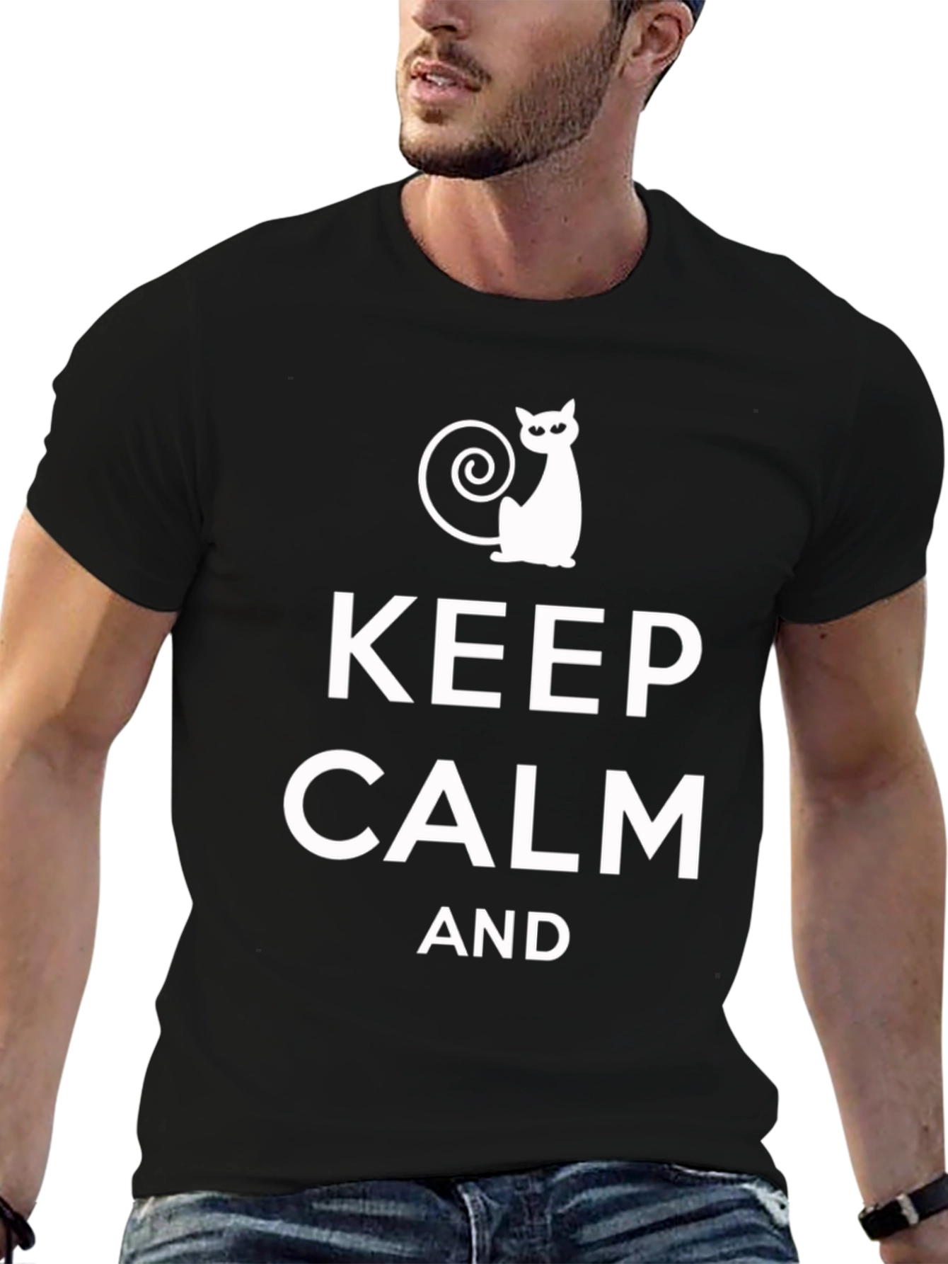 Keep Calm Cat Lover T-Shirt - Funny Slogan Tee