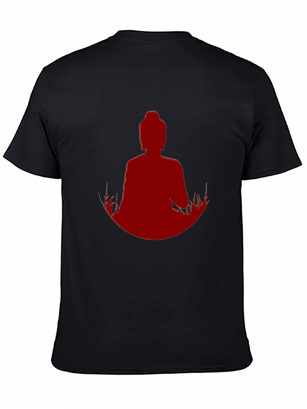 Meditative Buddha Graphic Tee - Black Cotton Blend