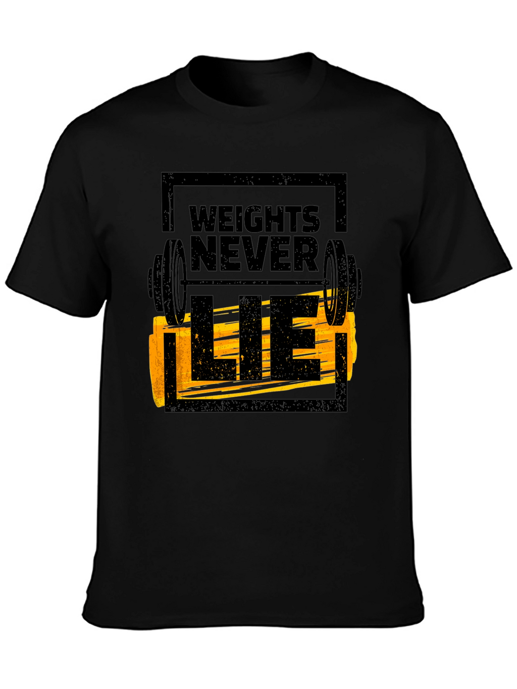 Weights Never Lie Black Graphic T-Shirt