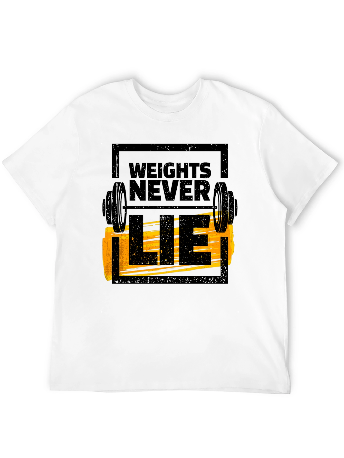 Weights Never Lie Black Graphic T-Shirt