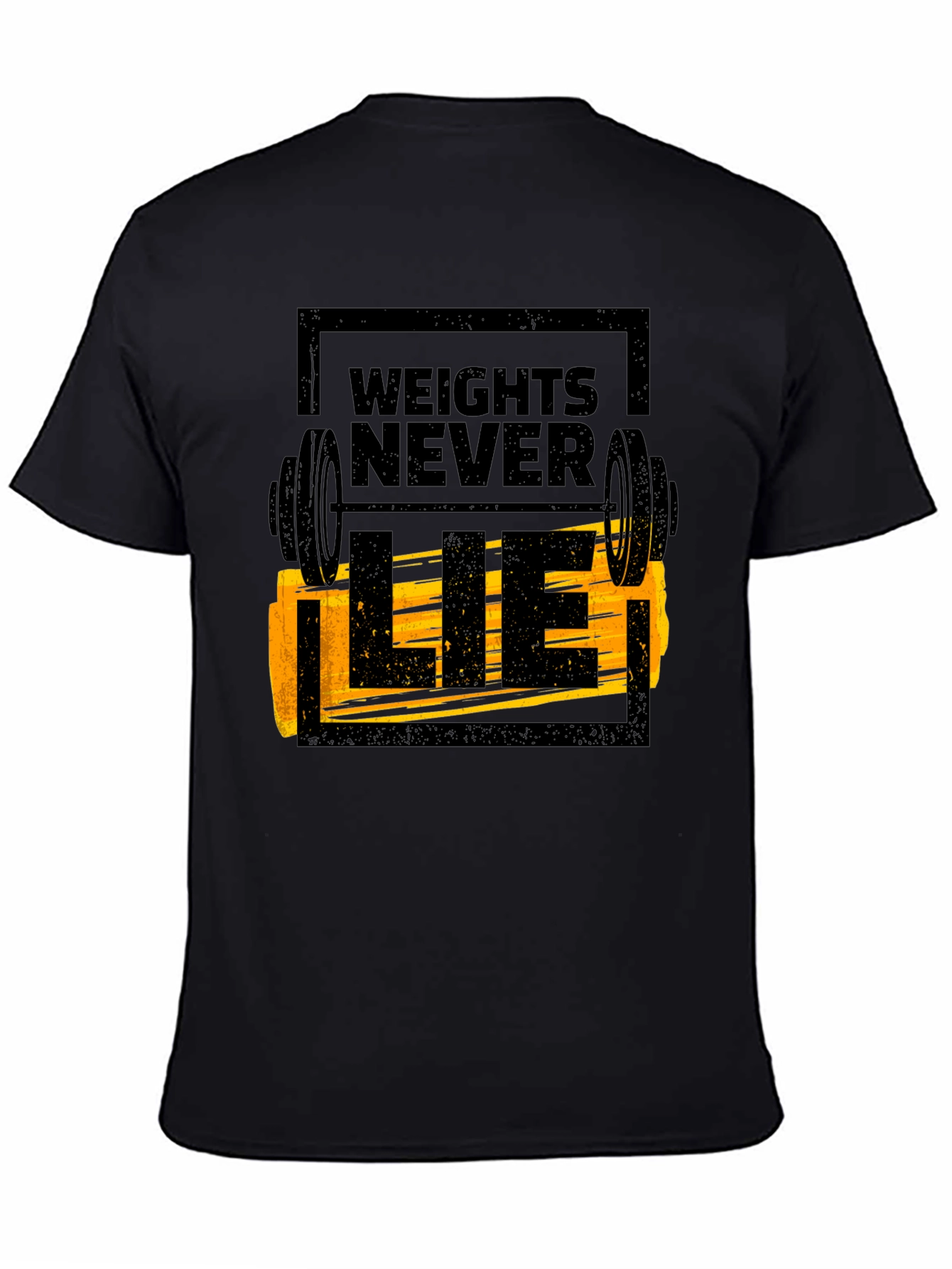Weights Never Lie Black Graphic T-Shirt