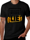 Weights Never Lie Black Graphic T-Shirt