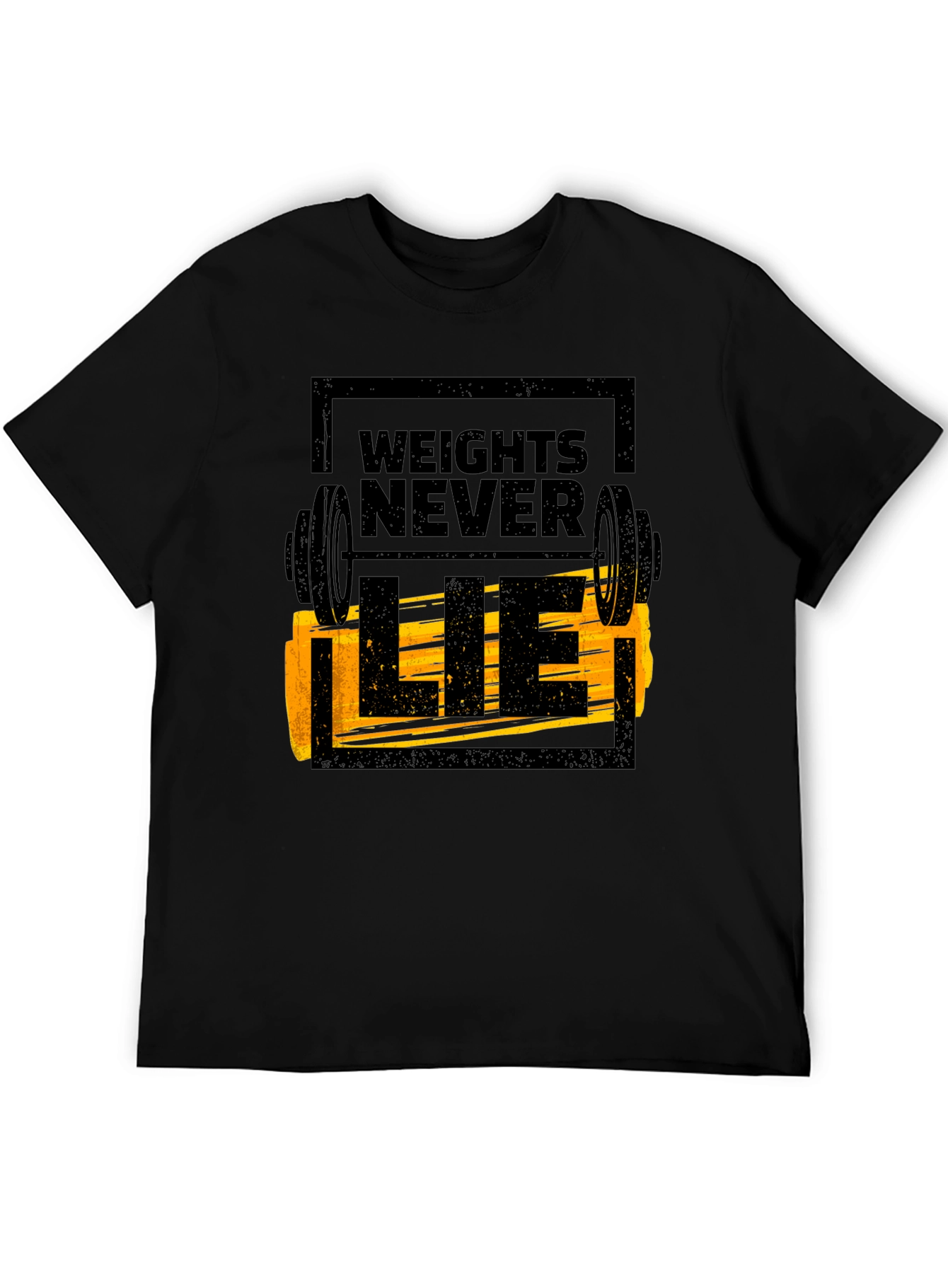 Weights Never Lie Black Graphic T-Shirt