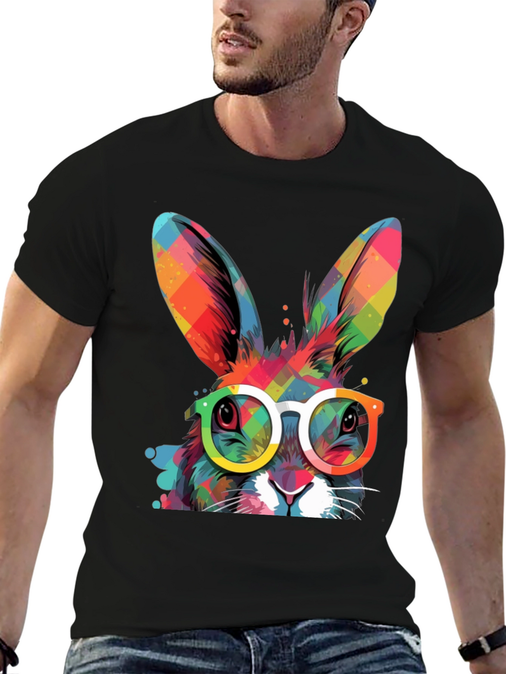 Cool Bunny Graphic Tee - Easter Style