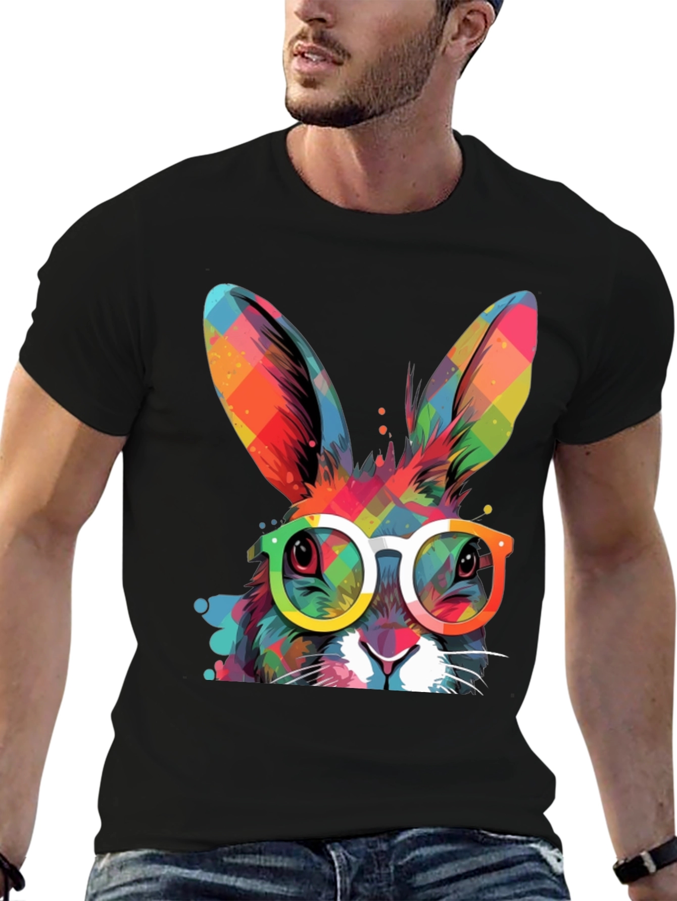 Cool Bunny Graphic Tee - Easter Style