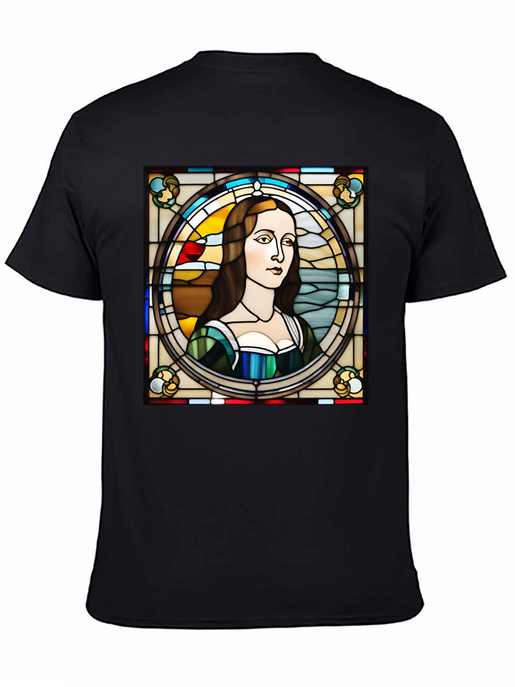 Stained Glass Mona Lisa Graphic Tee