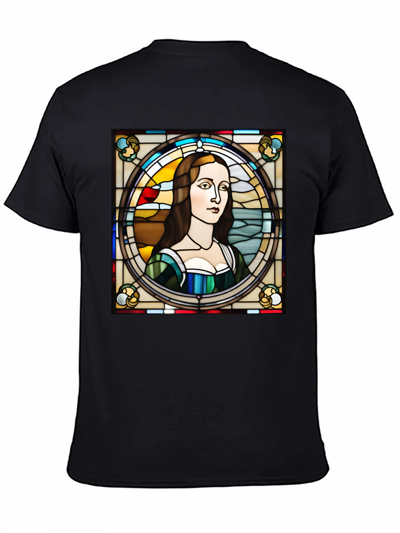Stained Glass Mona Lisa Graphic Tee