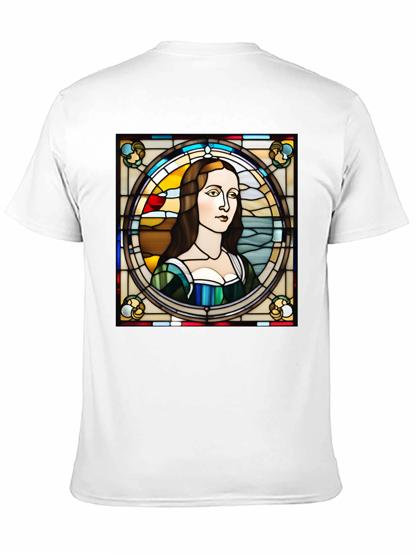 Stained Glass Mona Lisa Graphic Tee