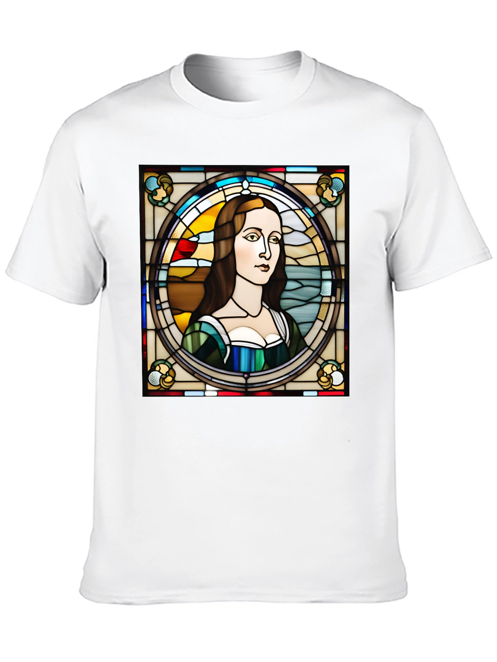 Stained Glass Mona Lisa Graphic Tee