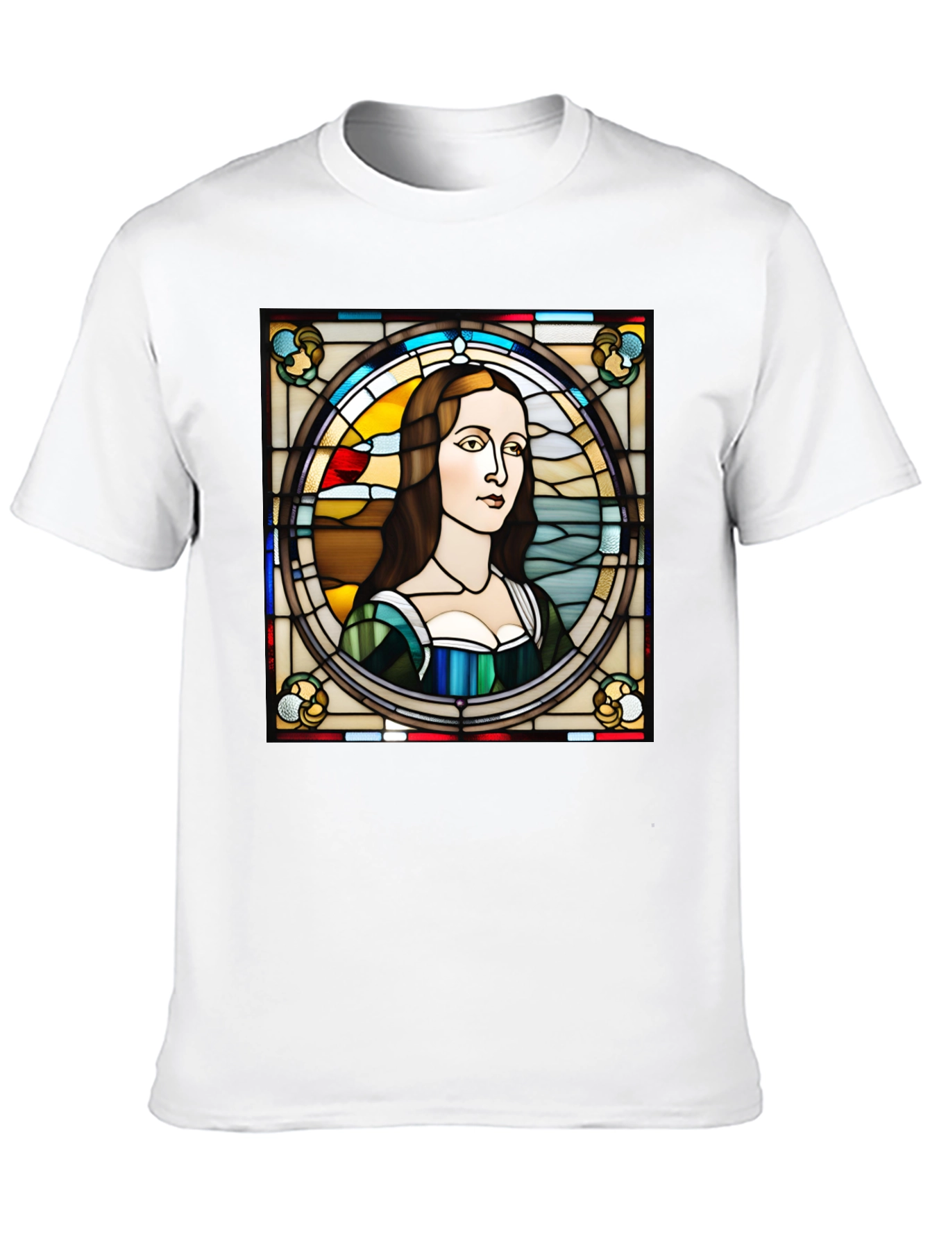 Stained Glass Mona Lisa Graphic Tee